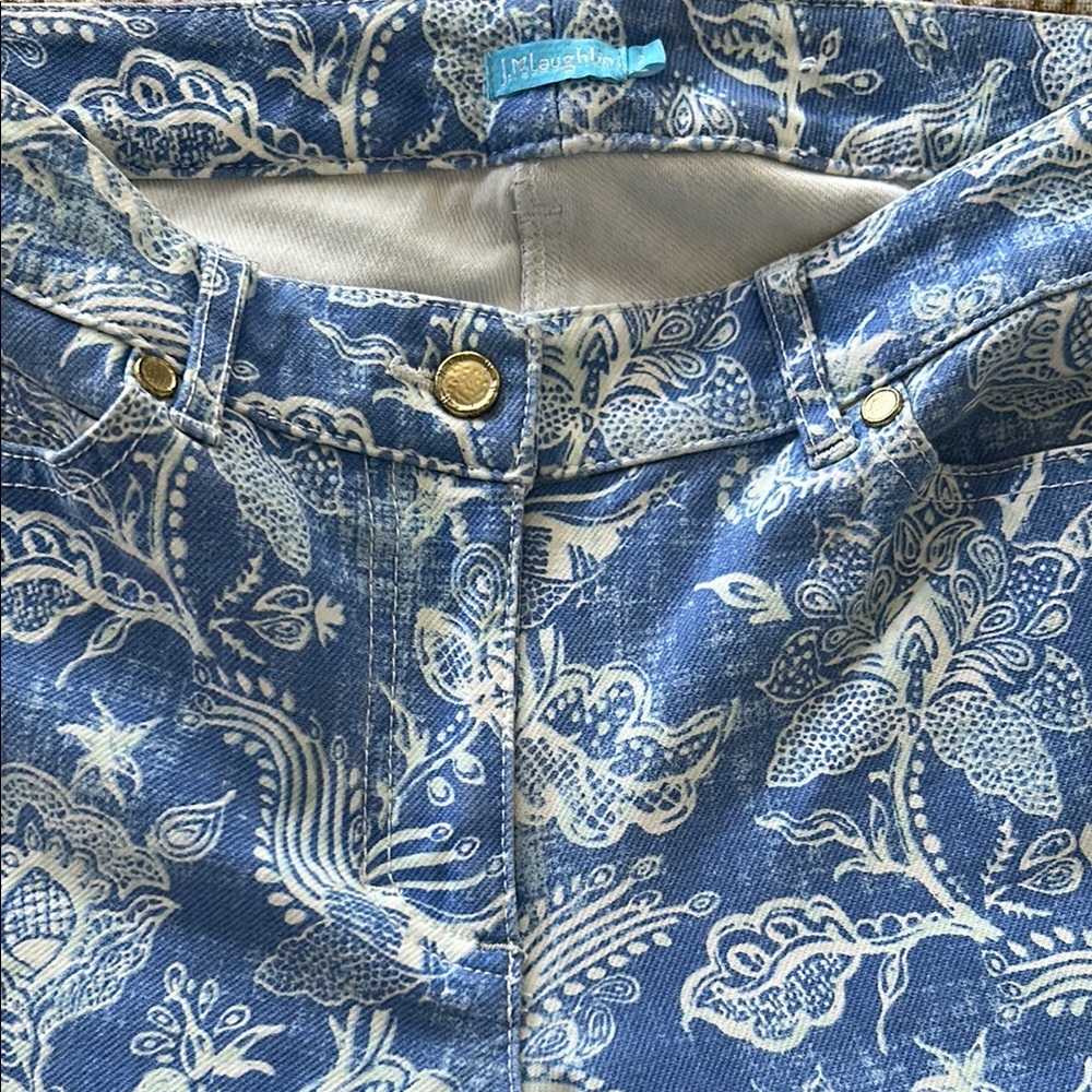 J.McLaughlin Lexi Blue and White Patterned Pants size 2